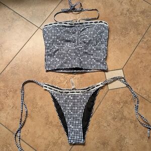 Samiol / NWT / Plaid Halter Bikini Set Large